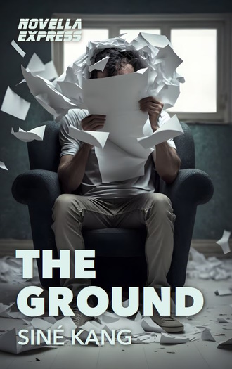 ground sine kang novella a man flings blank papers in the air so many they cover him completely