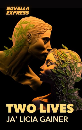 two loving figures embrace they are african american lovers wreathed in leaves